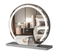 GSACLKES Specchi, Led Trucco Specchior Vanità Illuminato Spogliatoio Specchio con 3 Impostazioni Di Temperatura Del Colore Luminosità Dimmabile Controllotile Idealer la Bellezza e la Cura./Argento/60