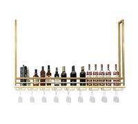 GSACLKES Wine Racks Bar Decor Home Wall-Mounted Metal, Wine Glass Rack & Wine Bottle, Stemware Storage Shelfs,R Bar/Cucina/Armario, Oro Organizzatore Decor/80 cm