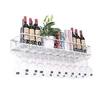 GSACLKES Wine Racks Cucina Storage Organization Wine Glass Wall in Met| Wall Shelf Storage Rack Wall-Mount | Wine Bottle | Multi-Size, Nero, 120 * 25Cm/Bianco/80 * 25Cm