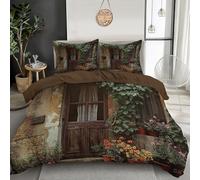 GSAEIMCT 3 Pezzi Fibra Superfine Verde Piante Da Fiore Copripiumino 220X260Cm Con Cerniera Federa Paesaggio Pastorale Set Morbido E Confortevole Biancheria Da Letto Stampa 3D