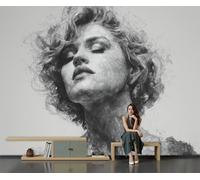 GSAEIMCT 3D Carta Da Parati Panoramica, 200X140Cm Blu La Donna Dell'Albero Illustrazione Fantasma,Decorazioni Da Parete Per Camera Da Letto Soggiorno Bambini, Poster Da Parete Xxl Grande