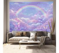 GSAEIMCT Arazzo Con Farfalla Nuvola Ragazza Sognatrice Colori Dell'Arcobaleno, Da Appendere Alla Parete, Decorazione Per Camera Da Letto, Soggiorno, Ufficio, Arte Artistica Da Parete, 100 X 75 Cm