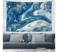 GSAEIMCT Blu Bianco Marmo Fluido Arazzo Da Parete, Lusso Accessibile In Stile Instagram Paesaggio Appeso Alla Parete Arazzi Per Soggiorno Home Décor, 100 X 75 Cm