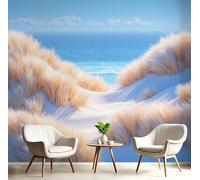 GSAEIMCT Carta Da Parati Blu Sabbia Dune Di Spiagge Sabbiose Effetto 3D 350X260Cm Fotomurale Cucina Murales Xxl Poster Casa Scenario Naturale Per Soggiorno Camera Da Letto Corridoio Sala Da Pranzo