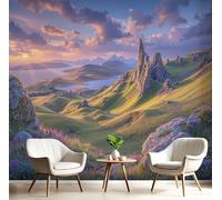 GSAEIMCT Carta Da Parati Verde Lago Di Montagna Effetto 3D 250X170Cm Fotomurale Cucina Murales Xxl Poster Gigante Design Casa Pascolo Naturale Per Soggiorno Camera Da Letto Corridoio Sala Da Pranzo