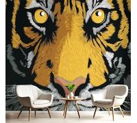 GSAEIMCT Fotomurale 3D Carta Da Parati Nero Giallo Linea Tiger 250X170Cm Murales Panoramica 3D,Carta Da Parati Fotomurale Arte Animali Naturali Per Soggiorno,Camera Letto Stanza Bambini