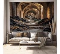 GSAEIMCT Marrone Scuro Corridoio Roccioso Arazzo Da Parete, Edifici Antichi Paesaggio Appeso Alla Parete Arazzi Per Soggiorno Home Décor, 150 X 130 Cm