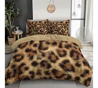 GSAEIMCT Set Di Biancheria Abbronzatura Semplice Stampa Leopardata,Biancheria Da Letto In Microfibra,Parure Copri Piumone 220X230Cm Texture Animali Con Cerniera Federe Cerniera 3 Pezzi