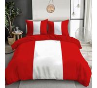 GSAEIMCT Set Di Biancheria Rosso Bianco Bandiera Peruviana,Biancheria Da Letto In Microfibra,Parure Copri Piumone 200X200Cm Con Cerniera Federe Cerniera 3 Pezzi