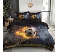GSAEIMCT Set Di Biancheria Verde Scuro Flame Football,Biancheria Da Letto In Microfibra,Parure Copri Piumone 220X230Cm Arte Dello Stadio Con Cerniera Federe Cerniera 3 Pezzi