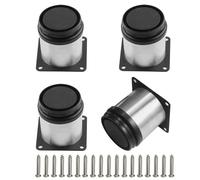 Gsakskdsap 4 Pezzi Piedini per Mobili Regolabili Altezza, Piedi Letto Universali 50mm Rotondi, Gambe per Mobili per Armadietto Divano, Altezza Regolabile 0-15mm Vieni con Viti in (Argento)
