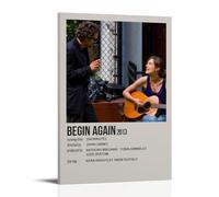 GSARUWEHRH Poster decorativo da parete in stile vintage, motivo "Begin Again", decorazione artistica da parete per soggiorno, camera da letto, 20 x 30 cm, con cornice
