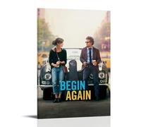 GSARUWEHRH Poster decorativo da parete in stile vintage, motivo "Begin Again", decorazione artistica da parete per soggiorno, camera da letto, 20 x 30 cm, con cornice