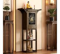 GSATREY Armadio Altare Buddista con Scaffale Estraibile, Mobile per Preghiere con Cassetto e Ripiani, per Meditazione, Preghiera e Pratiche Spirituali(Brown,117cm/46.1in)