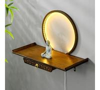 GSATREY Tavolino da Altare for Statue Buddiste, Tavolo da Altare A Parete, Migliora la Pratica Spirituale e il Culto, per Meditazione, Buddismo, Stregoneria(Brown,60 * 26.5cm/23.6 * 10.4in)