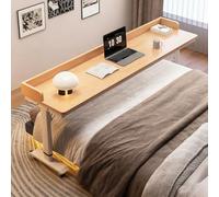 GSATREY Tavolino da Letto per PC, Tavolo Multifunzionale per Lavoro, Scrivania Sopra il Letto con Deflettore, Altezza Regolabile, per Casa, Ufficio(White4,150cm/59.1in)