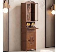 GSATREY Tavolo da Altare, Tavolo Puja con Cassetto, Supporto Per Statue Base, Intagliato A Mano, Supporto for Defunto/Buddista/Casa del Tè/Spazio Spirituale(38 * 43cm/15 * 16.9in)