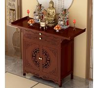 GSATREY Tavolo da Meditazione/Altare in Bambù, con Armadio e Cassetti, Consolle Tradizionale Cinese con Estremità Rialzate per Statua di Buddha(Red,100 * 40cm/39.4 * 15.7in)