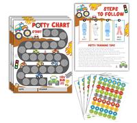 Gsauto Tabella di addestramento al vasino, 10 tabelle di ricompensa per il successo del WC, 20,3 x 25,4 cm, calendario di routine con adesivi per bambini piccoli - A01