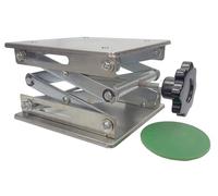 GSC International Sollevatore a forbice da laboratorio LBJK150 - Piattaforma regolabile 150 mm x 150 mm, meccanismo manuale a forbice, altezza massima 260 mm, capacità 25 kg, ascensore per