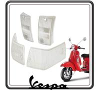 GSC RICAMBI SRL KIT 4 GEMMA GEMME PLASTICA PLASTICHE VETRINO VETRINI FRECCIA FRECCE INDICATORI DI DIREZIONE COLORE BIANCO TRASPARENTE PER VESPA PX 125-150 - 200 - VESPA LML - VESPA ARCOBALENO