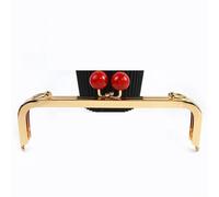 GSCLZ 1/2 Pezzi 20 cm Chiusura a Bacio Fai da Te, staffe Cucito Fatte a Mano, Accessori for Portafoglio(Gold-Red,20cm-1Pc)