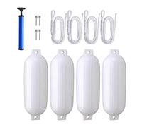 GSCLZ 4 Pezzi Paraurti for Barca Boa di Ancoraggio Protezione for ormeggio Parabordo Gonfiabile Marino for Barche a Remi Molo Pesca(White)