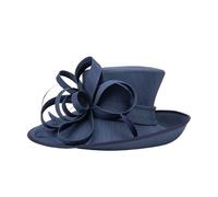 GSCLZ Cappello da chiesa verde donna, elegante cappello a cilindro for fotografia, for banchetto, matrimonio, cerimonia(Blue)