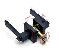 GSCLZ Maniglia for porta for Serratura Canale quadrato Interno Camera da letto Bagno sferica a tre barre(Black)