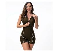 GSCLZ Muta da Surf con Cerniera Frontale, da Donna, con Protezioni Anti-Urto, Senza Maniche, ad Angolo Piatto, in Un Unico Pezzo(Coffee Color,XL)
