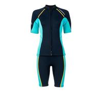 GSCLZ Mute da 1,5 mm for Uomo e Donna, con Cerniera Frontale, in Neoprene, a Maniche Corte(Women-Green,XXL)