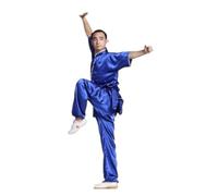 GSCLZ Tai Chi Shaolin Kung Fu Uniforme Wushu Abbigliamento Abito for Arti Marziali Taiji Wushu Costume Wing Chun Spettacolo teatrale(Blue,175-185cm)
