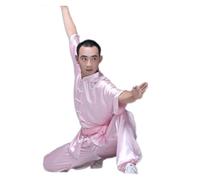 GSCLZ Tai Chi Shaolin Kung Fu Uniforme Wushu Abbigliamento Abito for Arti Marziali Taiji Wushu Costume Wing Chun Spettacolo teatrale(Pink,145-155cm)