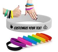 GSCSP Cinturino In Gomma Temeite, Materiale Ecologico Al 100% In Silicone, Design Alla Moda E, Adatto A Tutte Le Età, Braccialetto In Silicone Arcobaleno, Cinturino Personalizzato(Color:Grigio)