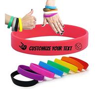 GSCSP Cinturino In Gomma Temeite, Materiale Ecologico Al 100% In Silicone, Design Alla Moda E, Adatto A Tutte Le Età, Braccialetto In Silicone Arcobaleno, Cinturino Personalizzato(Color:Rosso)