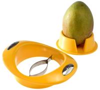 GSD 33027 Affettatrice per mango con supporto, acciaio inossidabile, argento / giallo