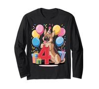 GSD cane 4° compleanno bambino ragazza 4 anni quattro pastore tedesco Maglia a Manica