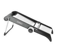 GSD Mandolino professionale in acciaio inox/plastica argento-nero, con supporto ergonomico e piedini in gomma, dimensioni: 46 x 15,5 x 24 cm, 30061