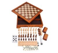 GSE Games & Sports Expert Set combinato di scacchi, dama, backgammon, domino, cribbage, carte da gioco e dadi da poker (deluxe)