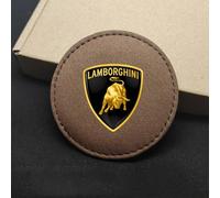 GSEFTY 2 Pezzi Auto Sottobicchiere per Lamborghini Aventador Gallardo Huracan Urus Asterion Estoque Reventon, Portabicchieri Tappetino per Bevande Posatazza Tazze Tappetini Incasso Posabicchier