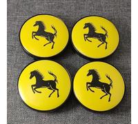 GSEFTY 4 Pezzo Coprimozzi Auto per Ferrari 308/328/348/360/458/488/550/599, Ruota Coperchio per Cerchione, Coprimozzo Copri, Tappi Copricerchi, Auto Cerchi Tappi Mozzo Ricambio,B-Black-56MM