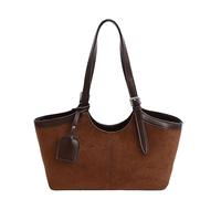 GSenhui Borsa a tracolla da donna in finta pelle scamosciata, grande capacità, Slouchy Tote Bag piccola con manico superiore, vintage, elegante borsa a tracolla per ufficio shopping, caffè