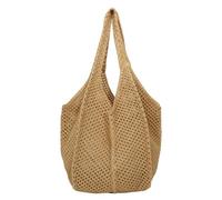 GSenhui Borsa all'uncinetto, borsa da spiaggia, borsa a tracolla lavorata a maglia, borsa estiva boho Tote Bag da donna all'uncinetto, borsa a tracolla per ufficio spiaggia shopping, A2-marrone.