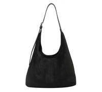 GSenhui Borsa shopper da donna in finta pelle scamosciata, stile vintage, borsa a tracolla con tracolla regolabile in pelle, grande borsa a tracolla per lo shopping lavoro, Nero