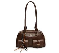 GSenhui Boston - Borsa a tracolla da donna, stile vintage, con tasche multiple, in pelle PU, impermeabile, per scuola, lavoro, marrone