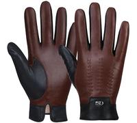 GSG SINCE 1998 Guanti Vera Pelle Senza Cromo Uomo, Invernali, Foderati in Cashmere, Touchscreen, Guanti Termici Moto, Marrone L