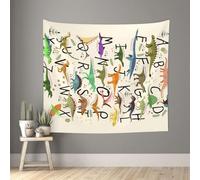 GSGCSBYMLG Arazzo con stampa di dinosauri con lettere dell'alfabeto, 152,4 x 129,5 cm, decorazione da parete