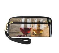 GSGCSBYMLG Art Red Wine Galsses & Grapes - Astuccio per matite con stampa di vinaccia, piccola trousse da viaggio