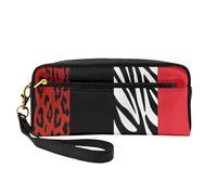 GSGCSBYMLG Astuccio da viaggio con stampa leopardata rossa e zebra, piccola borsa per trucchi