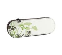 GSGCSBYMLG Astuccio in pelle stampata con foglie ed erbe con libellule alate